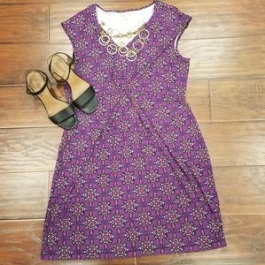 💜💜Dana Buchman purpule short sleeve v neck dress